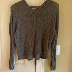 American Eagle Dark Army Green Sweater with Hood